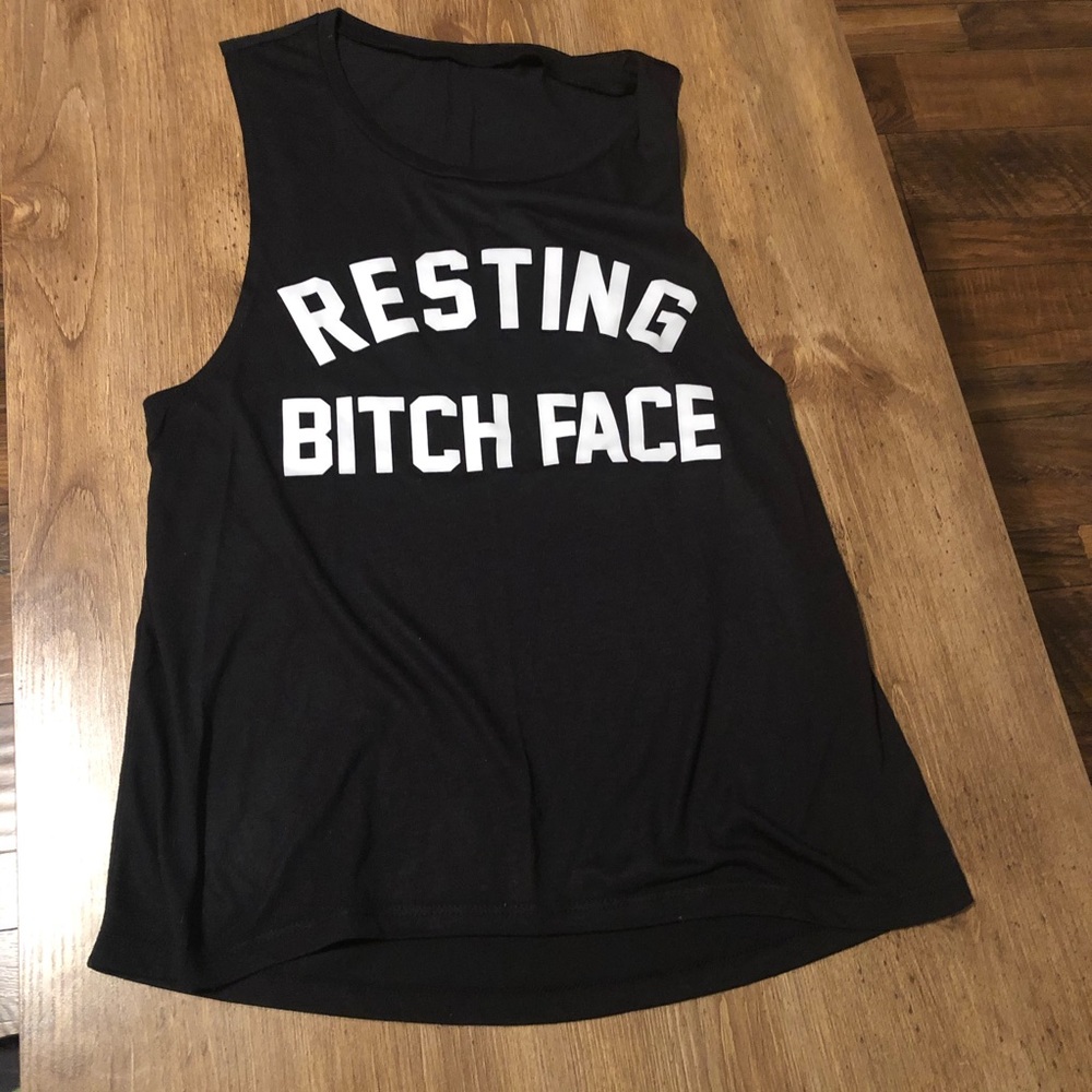 Private party resting bitch face tank size m